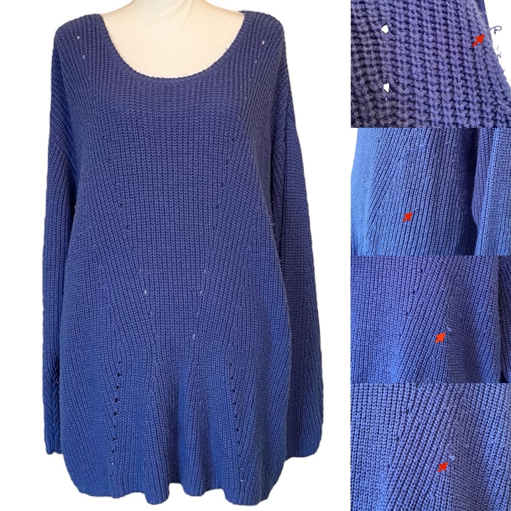 Woman Within Bluish/ Purple Scoop Neck Knit Sweater Women’s Plus Size 1X (22/24)